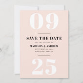 Blush Bold Typography Save the Date (Voorkant)