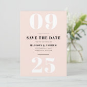 Blush Bold Typography Save the Date (Staand voorkant)