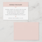 Blush Book Request Baby shower Insert Kaart (Voorkant / Achterkant)