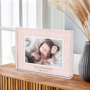 Blush Botanical Lijst Baby Fotoblokken