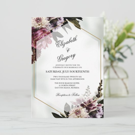 Blush botanical Wedding Invitation (Debout devant)
