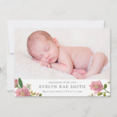 Blush Bouquet Birth Announcement Aankondiging (Voorkant)