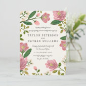 Blush Bouquet Invitations de mariage (Debout devant)