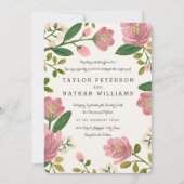Blush Bouquet Invitations de mariage (Devant)