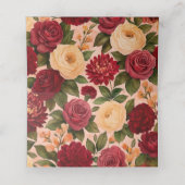 Blush Bourgogne Bloemen Waterverf bruiloft (Binnenkant ongevouwen)