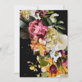 Blush Bourgogne Dark Moody Flowers Afstuderen Aankondiging (Achterkant)