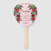 Blush, Bourgogne en Sage Leaves bouquets Handwaaier (Voorkant)