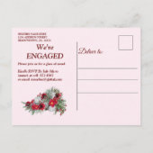 Blush, Bourgogne en Sage Leaves Verloving Uitnodiging Briefkaart (Achterkant)
