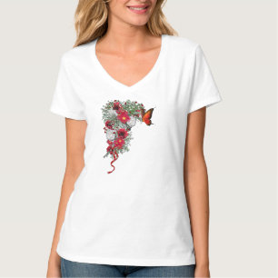 Blush, Bourgogne en White Roses Bouquets T-shirt