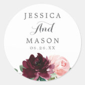 Blush Bourgondië Favor Stickers Envelope Seals (Voorkant)