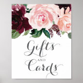 Blush Bourgondië Geschenken en Kaarten Bord Poster (Voorkant)