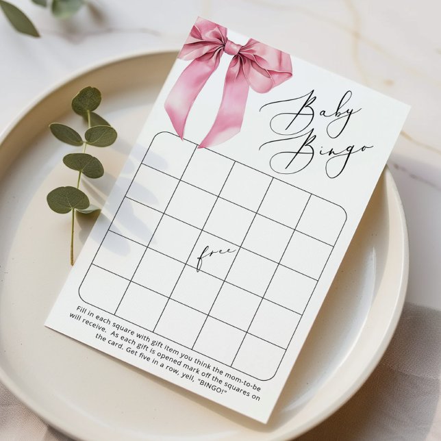 Blush Bow Baby bingo Coquette baby shower spel (Creator heeft geüpload)
