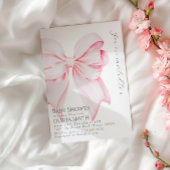 Blush Bow Baby shower Uitnodiging