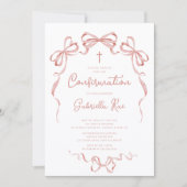 Blush Bow Confirmation Invitation (Devant)