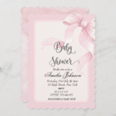 Blush & Bow Roze Coquette Uitnodiging (Voorkant / Achterkant)