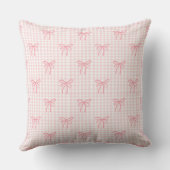 Blush Bows & Gingham Glow Kussen (Achterkant)