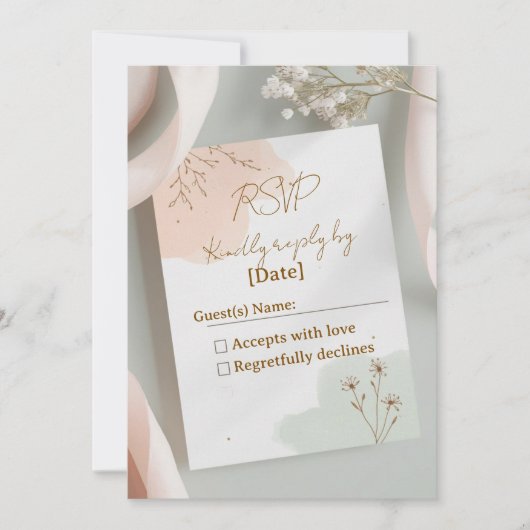 Blush & Breeze – Modern Romantic RSVP Card (Voorkant)