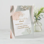 Blush & Breeze – Modern Romantic RSVP Card (Staand voorkant)