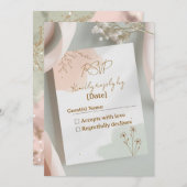 Blush & Breeze – Modern Romantic RSVP Card (Voorkant / Achterkant)
