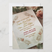 Blush & Breeze – Moderne Romantische Trouwuitnodig