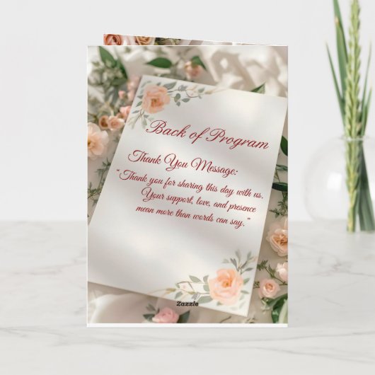 Blush & Breeze Programme de cérémonie Mariage mode (Dos)