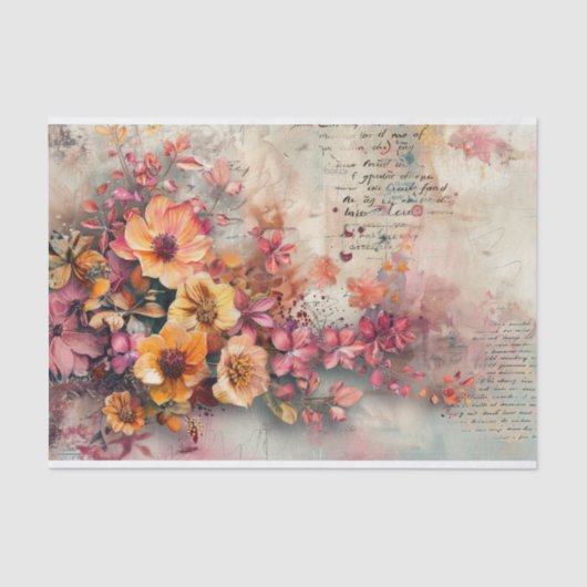 Blush & Bronze Botanicals Decoupage Print Tissuepapier (Voorkant)