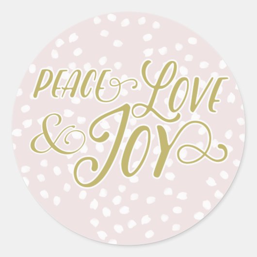 Blush & Bronze Peace Love Jove | Stickers Vacances (Devant)
