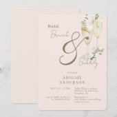 Blush bruids brunch & bubbeldouche kaart (Voorkant / Achterkant)