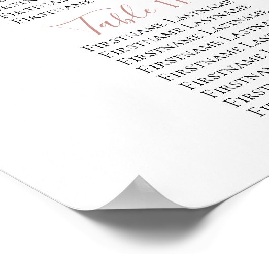 Blush bruiloft floral dusty roos boho-zitplaats poster (Hoek)