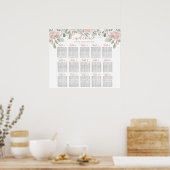Blush bruiloft floral dusty roos boho-zitplaats poster (Keuken)