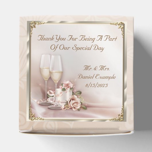 Blush Bruiloft gunst geschenkdozen Bedankdoosjes (Bovenkant)