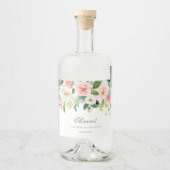 Blush bruiloft gunst likeurfles etiket (Voorkant)