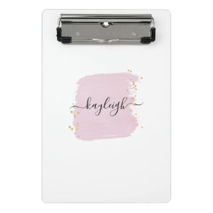 Blush Brush Stroke Gold Stippen Mini Klembord
