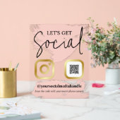 Blush Brushstrokes Faux Gold Obtenons Social (Mariage)