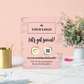 Blush Brushstrokes Gold Logo Obtenons Social (Mariage)