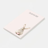 Blush Bunny Rabbit Heart Post-it® Notes (Schuin)