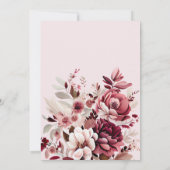 Blush Burgundy Floral Gold Lijst Modern Weddenscha Kaart (Achterkant)