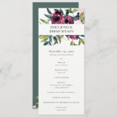 BLUSH BURGUNDY FLORAL WEDDING CEREMONY PROGRAMMA (Voorkant / Achterkant)