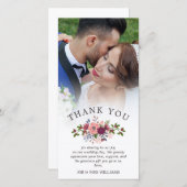 Blush & Burgundy Mariage Merci Photo (Devant / Derrière)