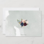 Blush Burgundy Navy Rehearsal Dinner Invitation Kaart (Achterkant)