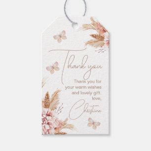 Blush Butterfly Floral Kisses Baby shower Cadeaulabel