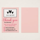 Blush Calligraphy Your Logo Thank You For Shopping (Devant & derrière)