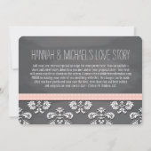 Blush Chalkboard kant en stempel Opslaan datumkaar Save The Date (Achterkant)