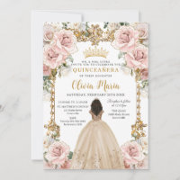 Blush Champagne Bloemen Jurk Quinceanera