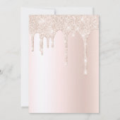 Blush Champagne Glitter Druppels Elegante bruiloft Kaart (Achterkant)