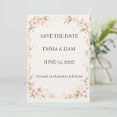 Blush Cherry Blossom Save the Date (Debout devant)