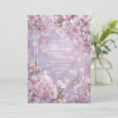 Blush Cherry Blossom Spring Wedding Kaart (Staand voorkant)