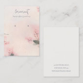 Blush Cherry Blossom Stud Earning Ketting Display Visitekaartje (Voorkant / Achterkant)