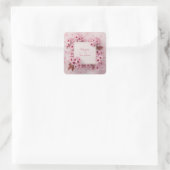 Blush Cherry Blossom Wedding Vierkante Sticker (Tas)