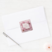 Blush Cherry Blossom Wedding Vierkante Sticker (Envelop)
